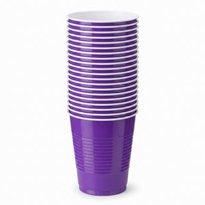 Vibrant Purple 18oz Plastic Party Cups - 50 Pack