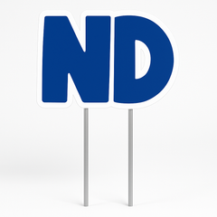 Blue "ND" Birthday Yard Sign