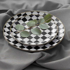 8 In. Earthtrends Checkered Design Plates | 20 Count