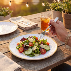 Elegant Gold-Trimmed Melamine Plate - 8.35"