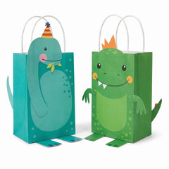 Dino-Mite DIY Dinosaur Kraft Gift Bag Kit - 8 Pack