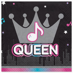 "Queen" Beverage Napkins - Internet Famous Design, 16-Pack - 5 In. X 5 In.
