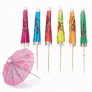 Multicolour Parasol Cocktail Picks - 100 Pack