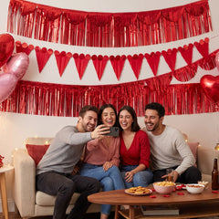 Red Metallic Fringe Banner Kit for Parties