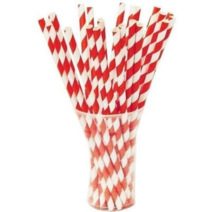 Red Striped Paper Straws - 7.75 in. | 100 Count