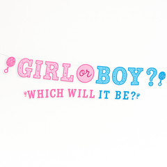 "Girl or Boy?" Gender Reveal Letter Banner Set