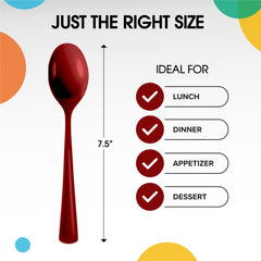 Heavy Duty Burgundy Plastic Spoons | Case of 1200