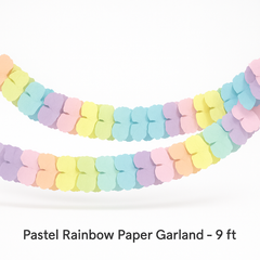 Pastel Rainbow Paper Garland - 9 ft