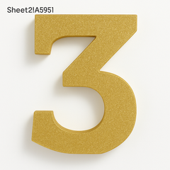 Glitter Gold Number 3 Sign, 10-Inch, Birthday Party Decoration