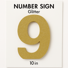 Glitter Gold Number 9 Sign, 10-Inch - Perfect for Birthdays and Celebrations