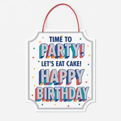 Colorful "Here's to Your Birthday" Hanging Sign