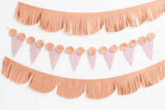 Rose Gold Fringe Banner Kit - Elegant Party Backdrop