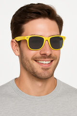 Yellow Classic Frame Sunglasses with UV400 Protection