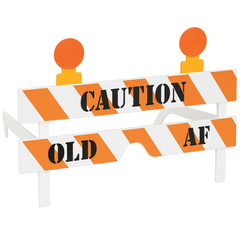 Caution "Old AF" Birthday Novelty Glasses