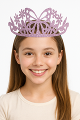 Butterfly Flutter Glitter Paper Tiaras - Pack of 8