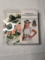 Greenery Flower Girl Set with Floral Crown & Sash - One Size
