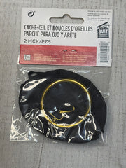 Pirate Earring and Eye Patch Accessory Set - One Size