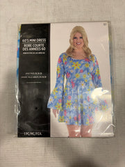 Groovy 60s Floral Mini Dress Costume - Adult 2XL