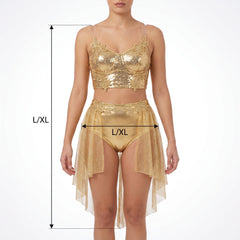 Gilded Glam Corset Costume for Women - L/XL