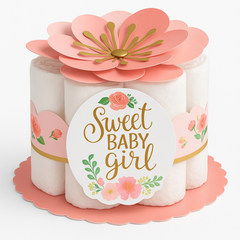 Floral Baby Shower Diaper Centerpiece Kit - Elegant Pink Decor