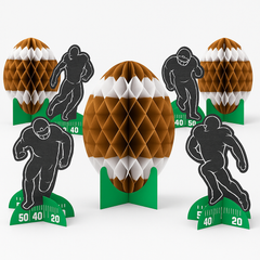 Football Honeycomb Centerpiece Kit - 7-Piece Set