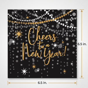 Midnight Hour New Year's Eve Luncheon Napkins - 6.5 In. x 6.5 In.