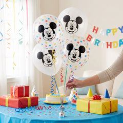 Mickey Mouse Confetti Latex Balloons - 12" 6-Pack