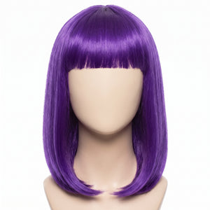 Vibrant Purple Long Bob Wig - Perfect for Team Spirit & Costume Fun