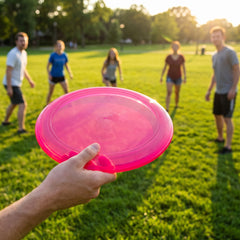16" Bright Pink Round Plastic Platter