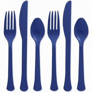 True Navy Plastic Cutlery Set - Assorted - 7.5 in.