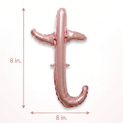 Rose Gold Script Letter 'T' Foil Balloon, 8-Inch Air-Filled