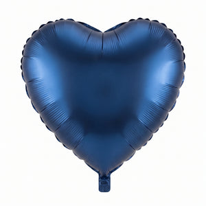 Satin Navy Heart Foil Balloon - 18 Inch