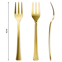 Exquisite Classic Gold Plastic Tasting Forks 100 Count
