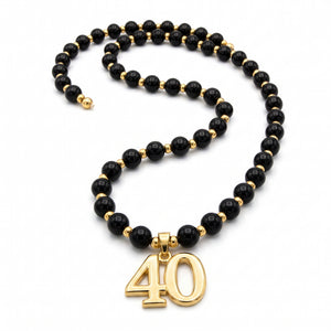 Regal 40th Birthday Celebration Bead Necklace