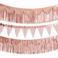 Rose Gold Fringe Banner Kit - Elegant Party Backdrop