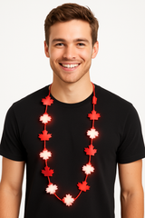 Light-Up Maple Leaf Necklace for Canada Day Celebrations