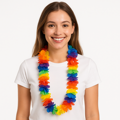 Vibrant Hawaiian Multi-Color Lei