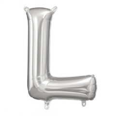 Silver Letter "L" Foil Balloon - Air Filled