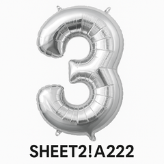 Silver Foil Number 3 Balloon - Air Filled Metallic Decor