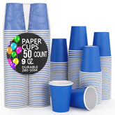 9 oz. Dark Blue Paper Cups - 50 Ct.
