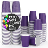9 oz. Purple Paper Cups - 50 Ct.