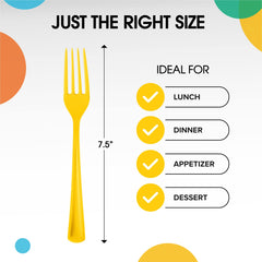 350 Pcs White/Yellow Disposable Tableware Set