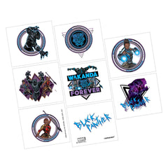 Marvel Black Panther "Wakanda Forever" Temporary Tattoos Set - 8 Pack