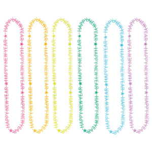 "Happy New Year" Glow-in-the-Dark Necklace Set - Multi-Colored, 6-Pack