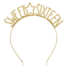 Gold Star Sweet 16 Birthday Headband