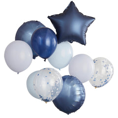 Elegant Blue Foil Balloon Bouquet Bundle