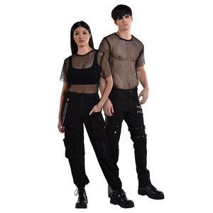 Unisex Fishnet T-Shirt - Black, One Size - Adult One Size