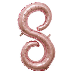 Rose Gold Script Number 8 Balloon - Air-Filled Foil