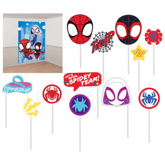 Marvel Spidey and His Amazing Friends Scene Setter Kit with Photo Booth Props