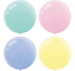Pastel Assorted 24" Latex Balloons, 4-Pack